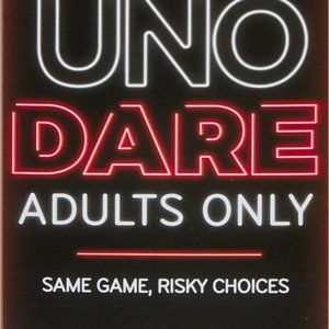 UNO Dare Adults Only Card Game, 2-10 Players, Waterproof Cards and Dice for Game